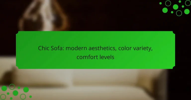 Chic Sofa: modern aesthetics, color variety, comfort levels
