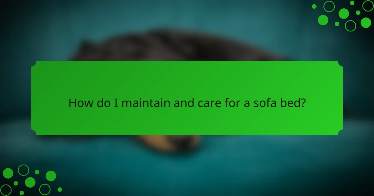 How do I maintain and care for a sofa bed?