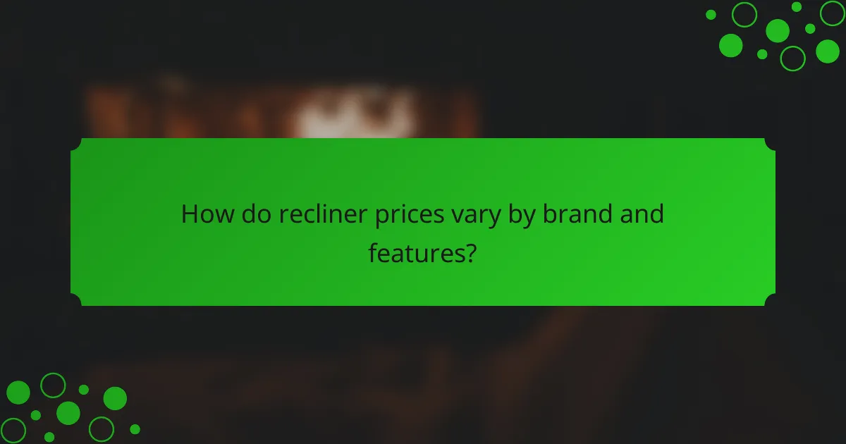 How do recliner prices vary by brand and features?