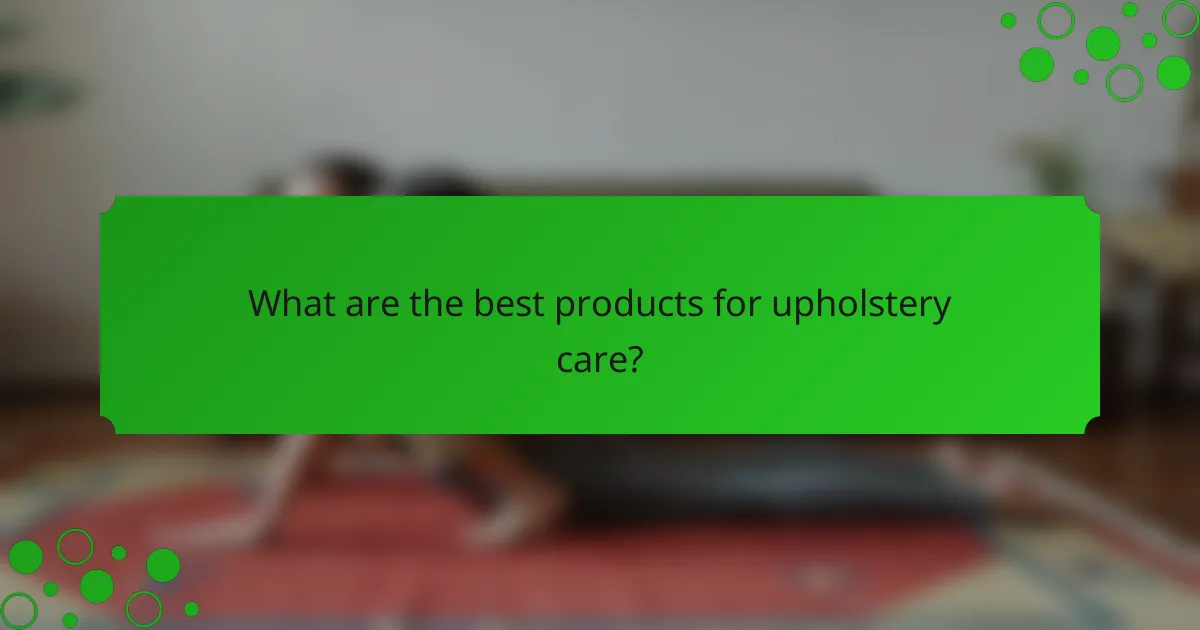What are the best products for upholstery care?