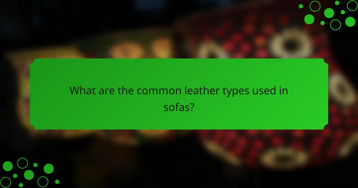What are the common leather types used in sofas?