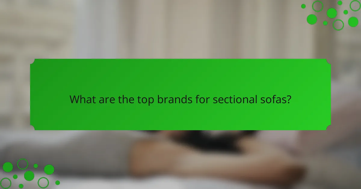 What are the top brands for sectional sofas?