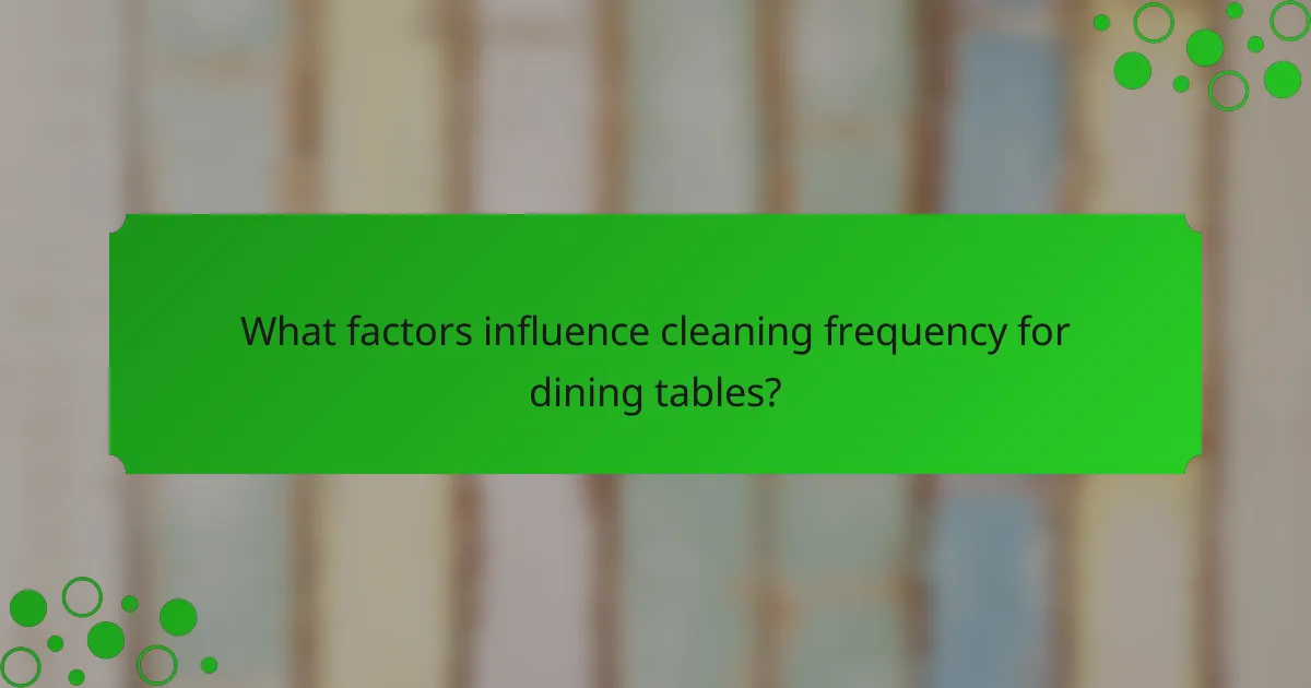 What factors influence cleaning frequency for dining tables?