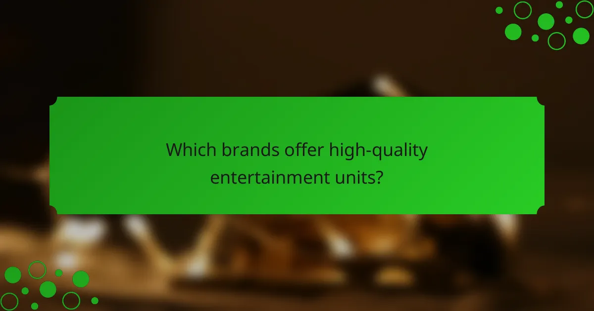 Which brands offer high-quality entertainment units?
